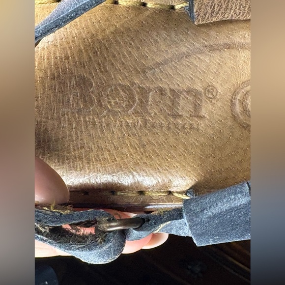 Born Women's Size 10 Blue Brown Leather Strappy Slingback Comfort Sandals used - Picture 9 of 9